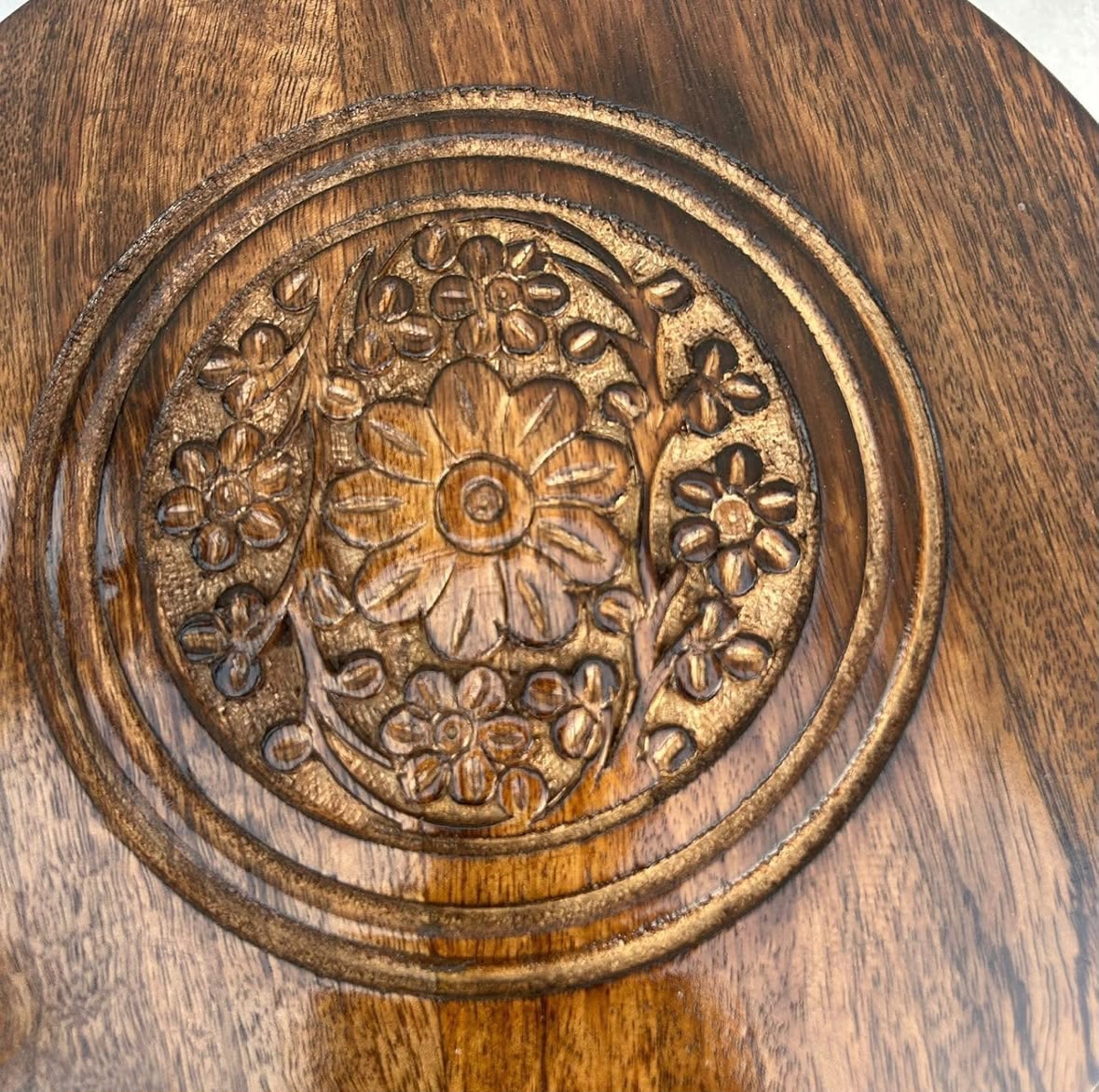Marvo Wood Handcrafted Wooden Side Table | Premium Round End Table for Living Room, Bedroom & Home Décor - Image 7