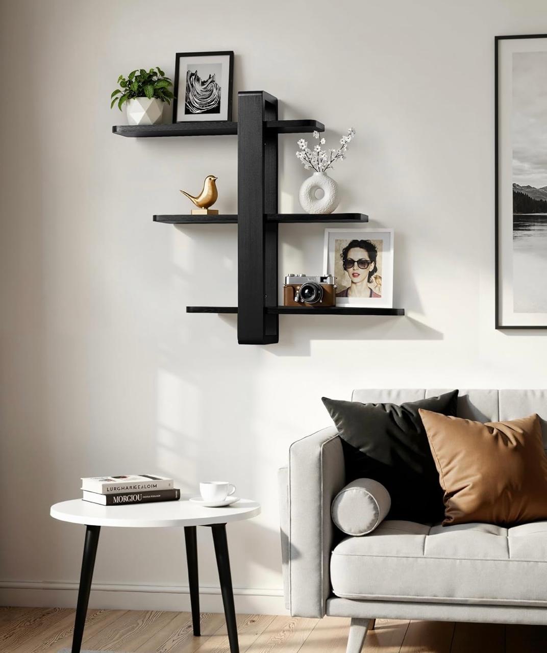 Modern Wooden Wall Shelf for Living Room | Decorative Floating Display Shelf