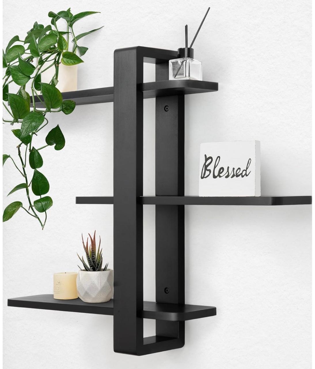 Modern Wooden Wall Shelf for Living Room | Decorative Floating Display Shelf - Image 2