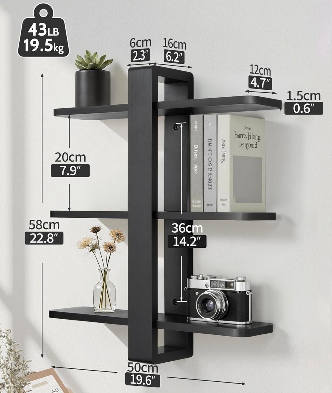 Modern Wooden Wall Shelf for Living Room | Decorative Floating Display Shelf - Image 9