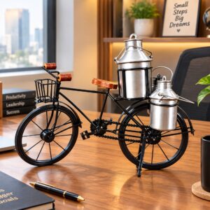 Decorative Metal Bicycle Bottle Holder Stand | Cycle Shape Home Decor Showpiece | Multipurpose Decorative Storage Stand for Kitchen, Home & Office